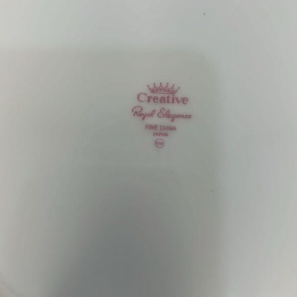 Creative Royal Elegance Fine China Japan 9 1/4 Inch Round White Silver Trim Set2 - Picture 5 of 5